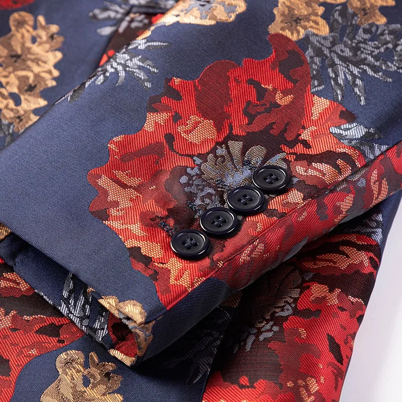 Luxury Floral Single Button Blazer