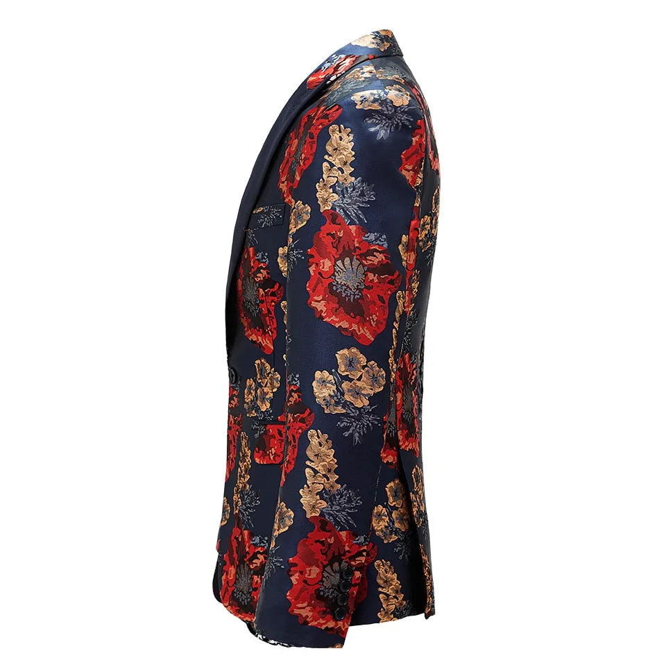 Luxury Floral Single Button Blazer