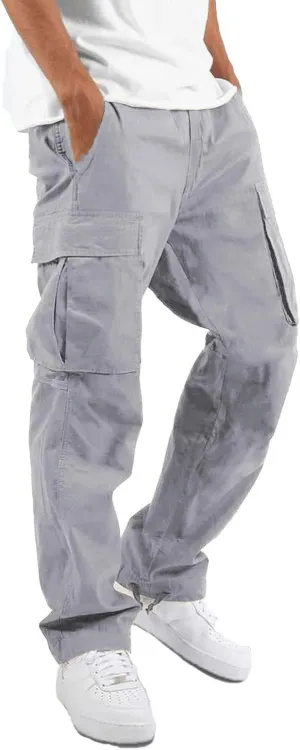 LYRXXX Men's Casual Cargo Pants Hiking Pants Workout Joggers Sweatpants for Men