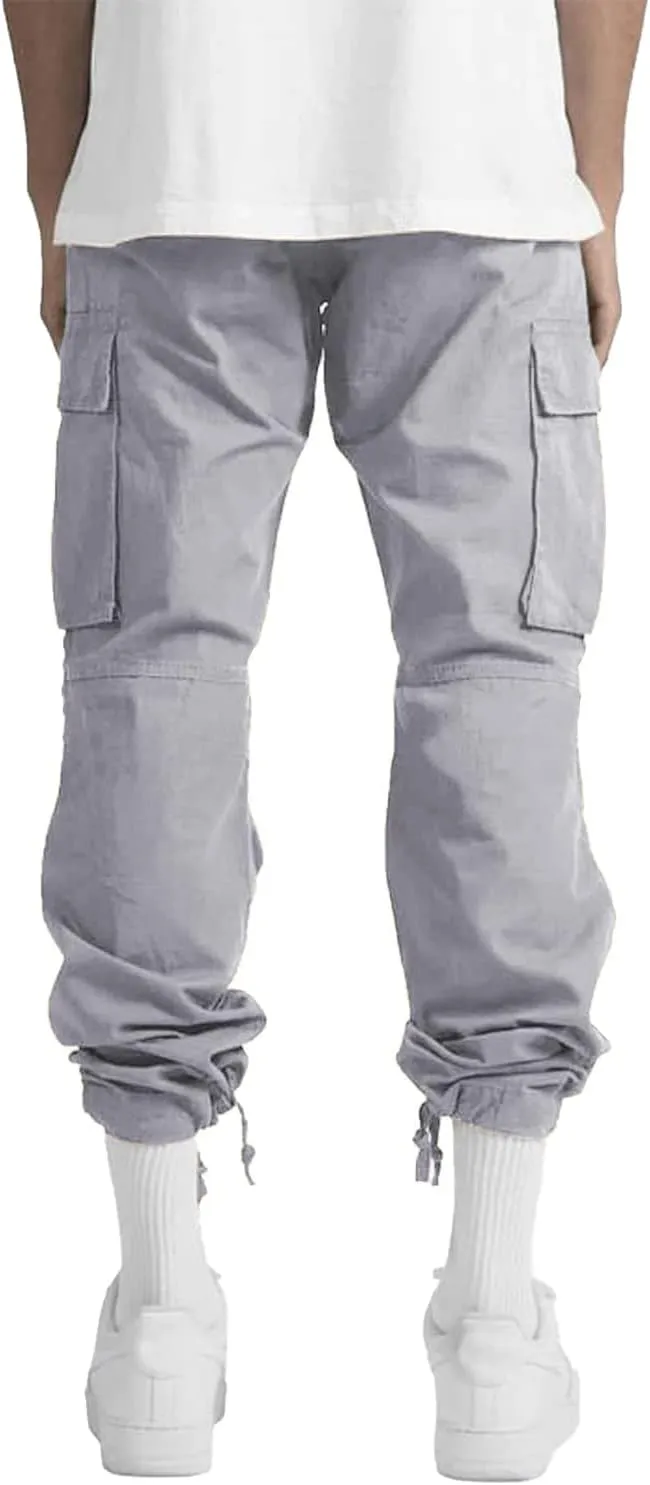 LYRXXX Men's Casual Cargo Pants Hiking Pants Workout Joggers Sweatpants for Men