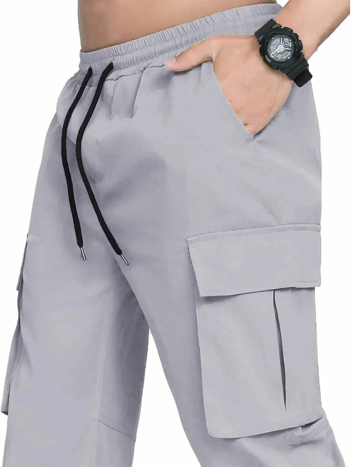 LYRXXX Men's Casual Cargo Pants Hiking Pants Workout Joggers Sweatpants for Men