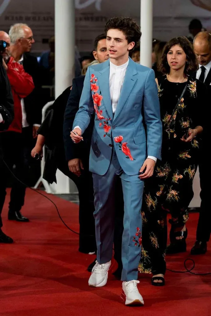 Men Hand Work Embroidered Two Piece Suit Wedding Wear Dark Pastel Blue Suits