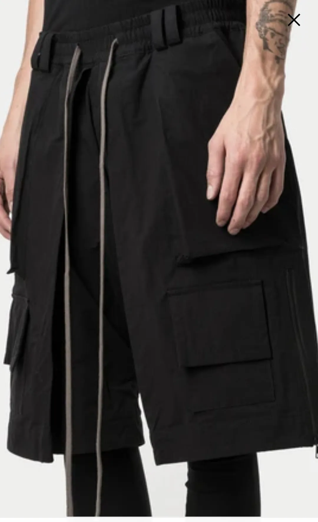 Men Low Crotch Biker Layered Short with Legging