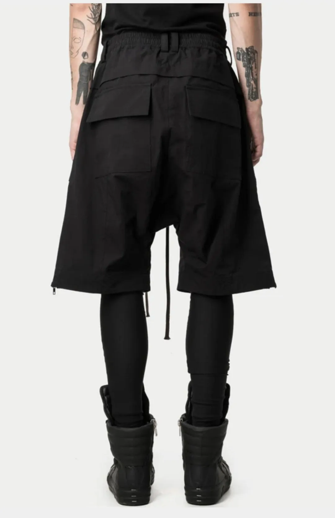 Men Low Crotch Biker Layered Short with Legging