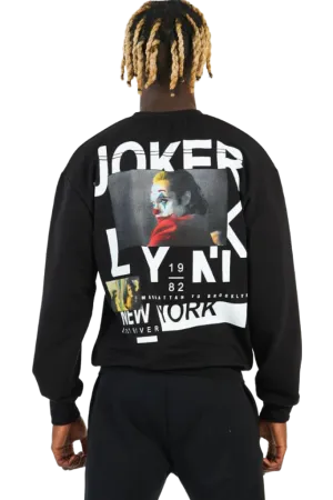 Men's Black Joker Graphic Crewneck Sweatshirt