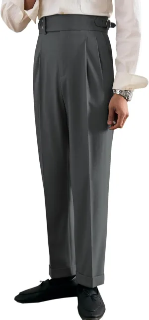 Men's Business Pants Versatile Italian Casual Straight Formal Classic Fit Dress Pants Trousers