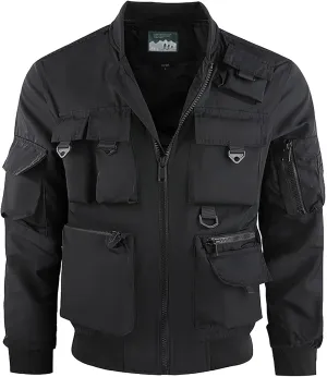 Men's Military Bomber Jackets Casual Full Zip Multi Pocket Warm Thicken Winter Coat Field Jacket Windbreaker Outwear