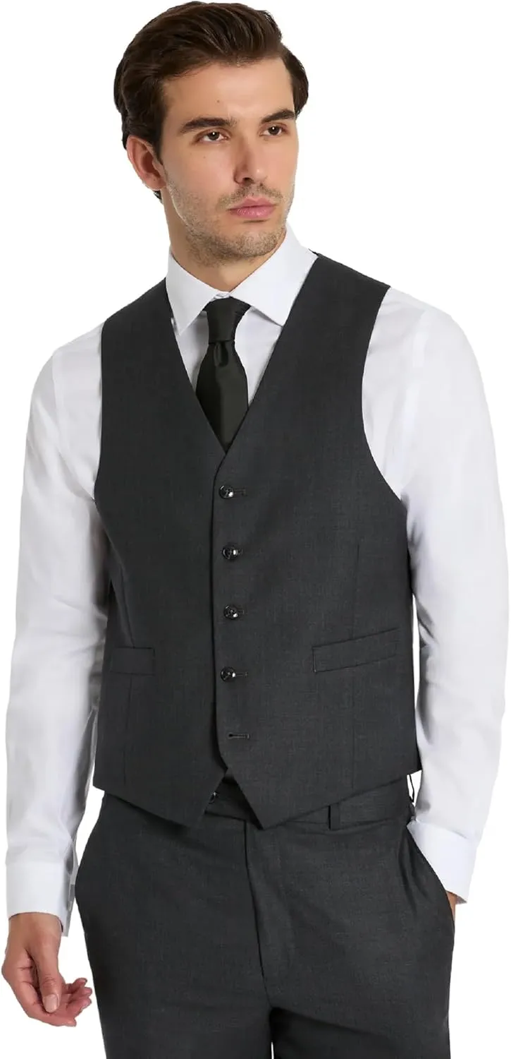 Michael Kors Mens 3-Piece Classic Fit Suit Separates | Blazer, Vest & Pants, Perfect for Weddings, Proms & Formal Events