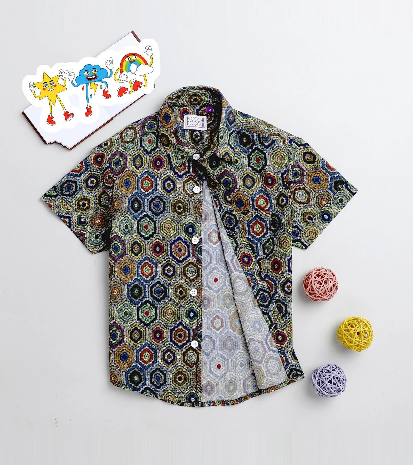 Mosaic Printed Half Sleeve Shirt