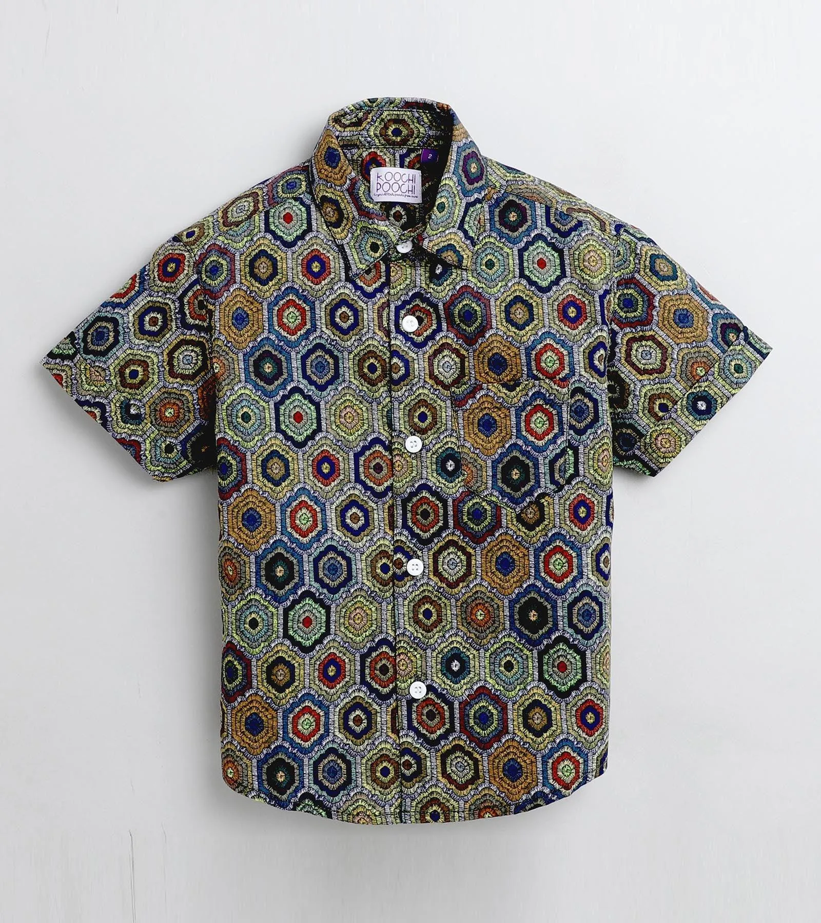 Mosaic Printed Half Sleeve Shirt