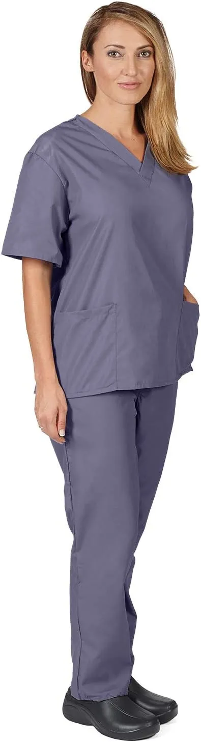 Natural Uniforms Unisex Scrub Set-Top and Pant Set (Standard Workwear Scrub Set)