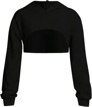 OYOANGLE Girl's Long Sleeve Drop Shoulder High Low Asymmetrical Hem Crop Hoodie Top