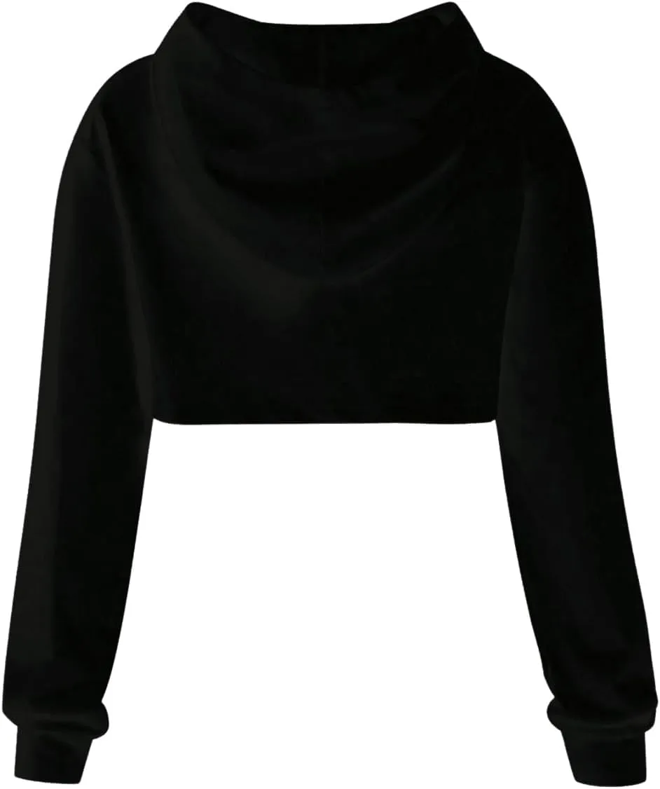 OYOANGLE Girl's Long Sleeve Drop Shoulder High Low Asymmetrical Hem Crop Hoodie Top