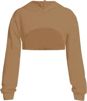 OYOANGLE Girl's Long Sleeve Drop Shoulder High Low Asymmetrical Hem Crop Hoodie Top