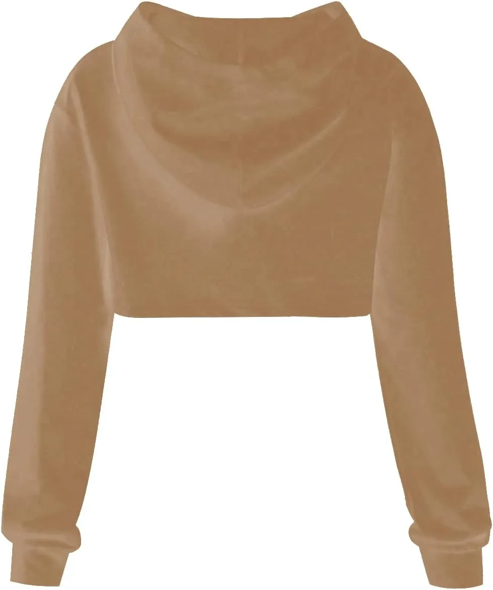 OYOANGLE Girl's Long Sleeve Drop Shoulder High Low Asymmetrical Hem Crop Hoodie Top