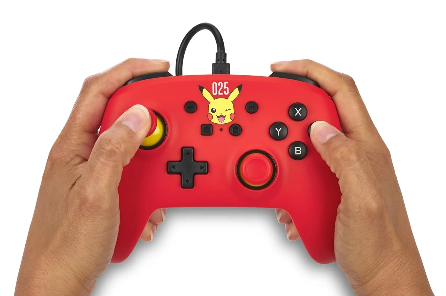PowerA Nintendo Switch Wired Controller - Laughing Pikachu, Pokemon Switch Controller, Detachable 10ft USB Cable, Plug & Play, Officially Licensed by Nintendo