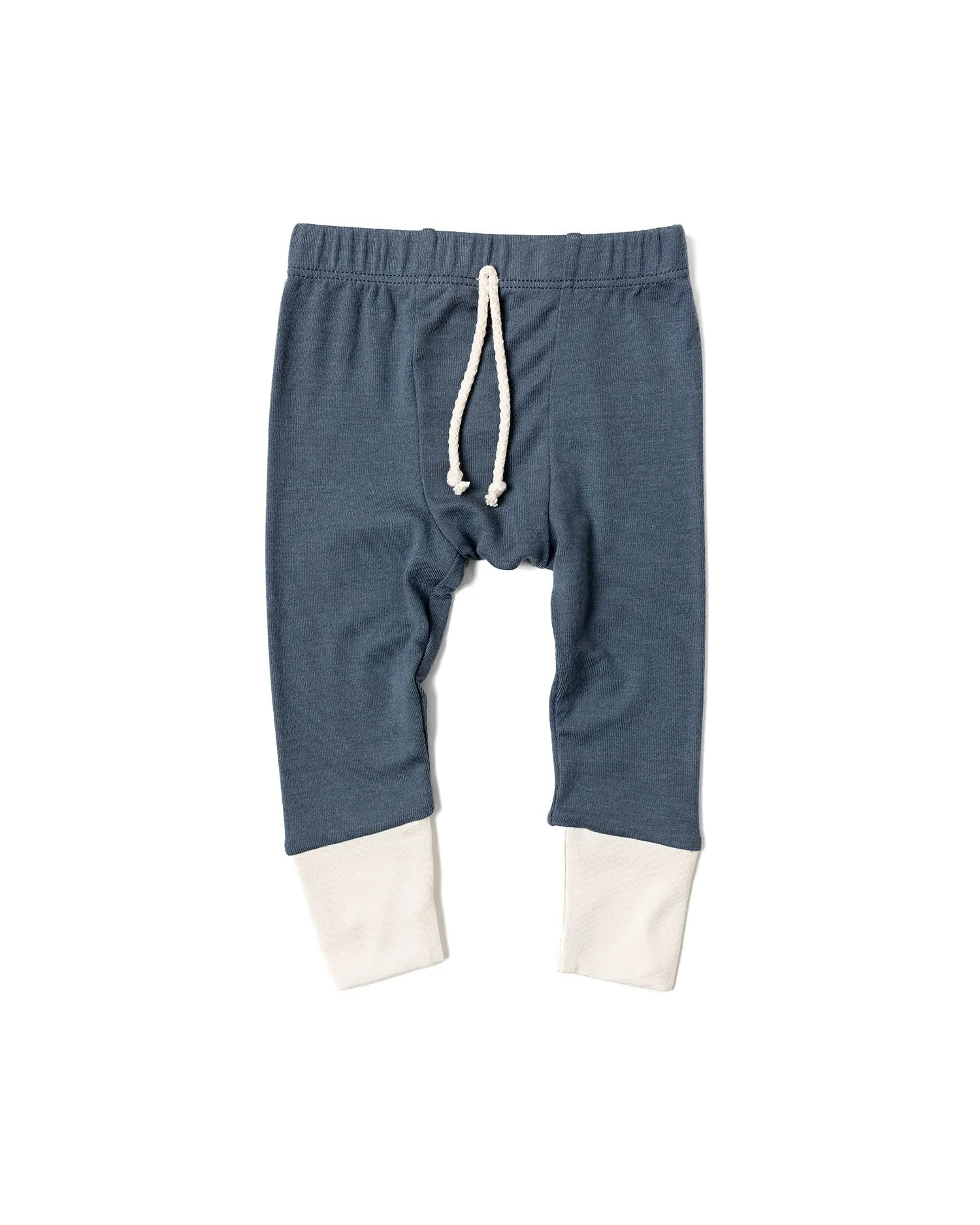 rib knit pant CO - rainstorm with contrast