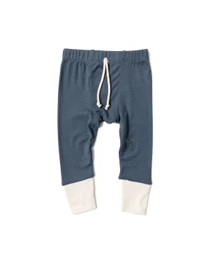 rib knit pant CO - rainstorm with contrast