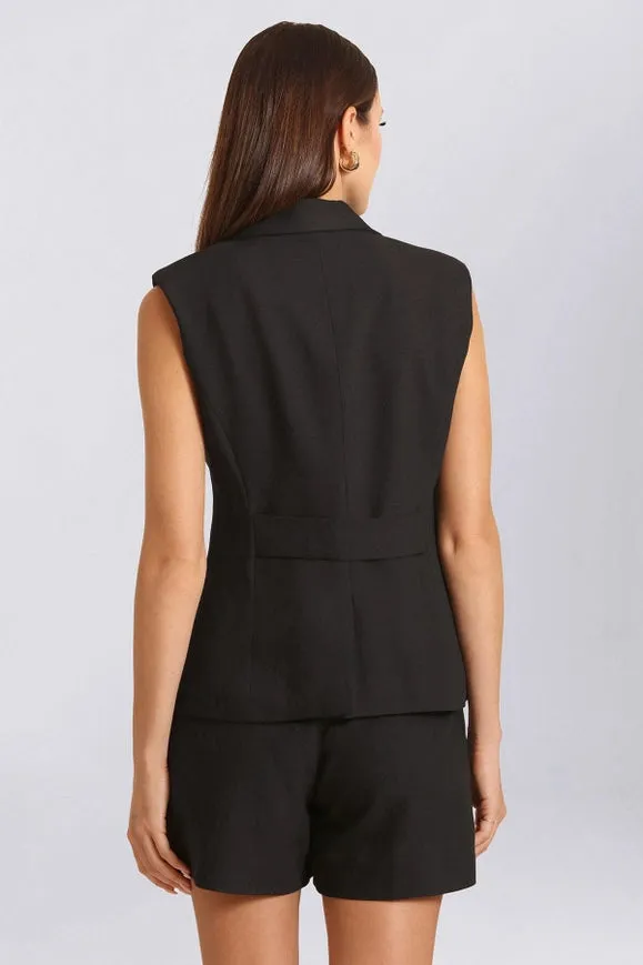 Sculpted Suit Vest Black