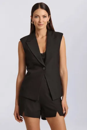 Sculpted Suit Vest Black