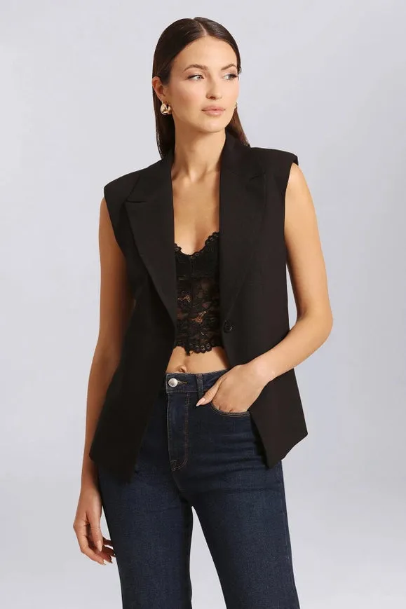 Sculpted Suit Vest Black