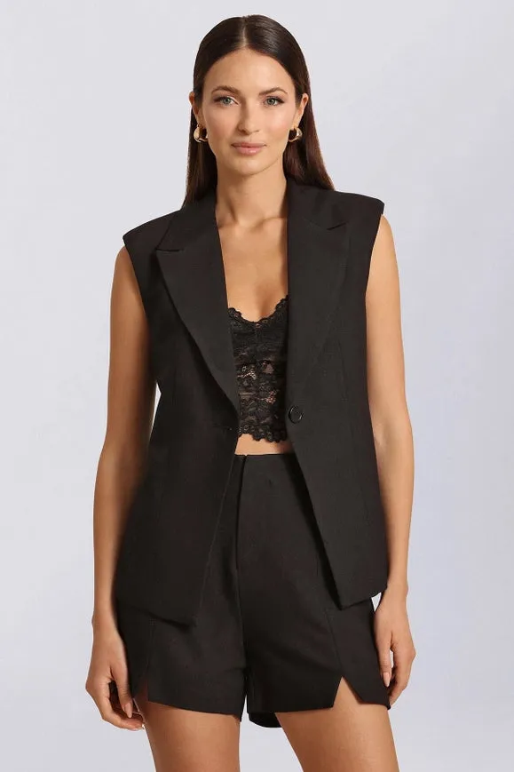 Sculpted Suit Vest Black