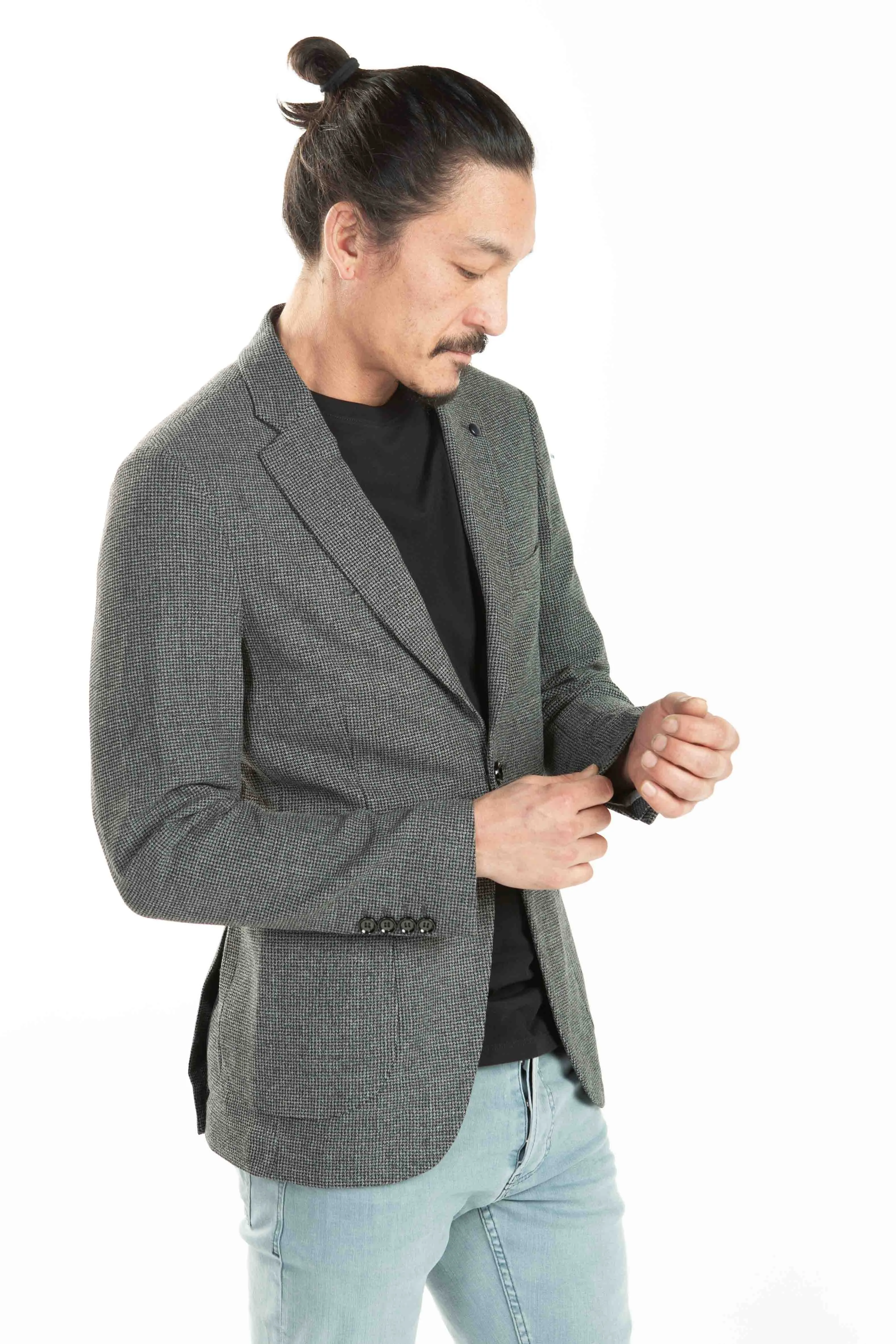 Single Button Blazer - Grey