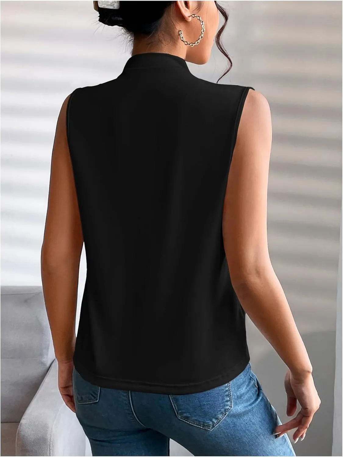 SOLY HUX Women's Wrap V Neck Tank Tops Sleeveless Vest Shirts Elegant Work Office Clothes