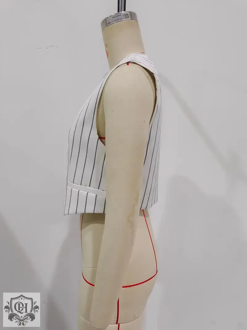 Striped V-Neck Vest