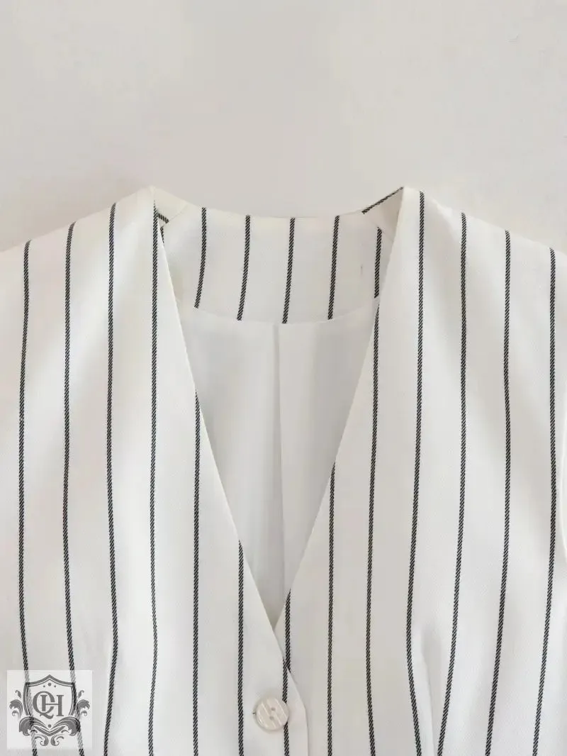 Striped V-Neck Vest