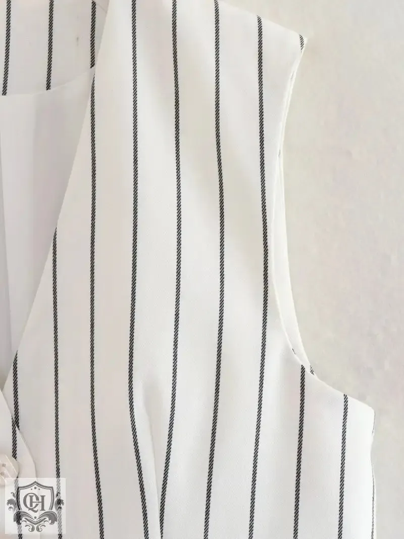 Striped V-Neck Vest