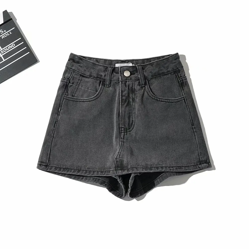 Summer High Waist Slim-fit Splicing Ultra-short Denim Leggings Female Girl Skinny Pants