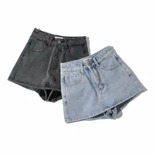 Summer High Waist Slim-fit Splicing Ultra-short Denim Leggings Female Girl Skinny Pants