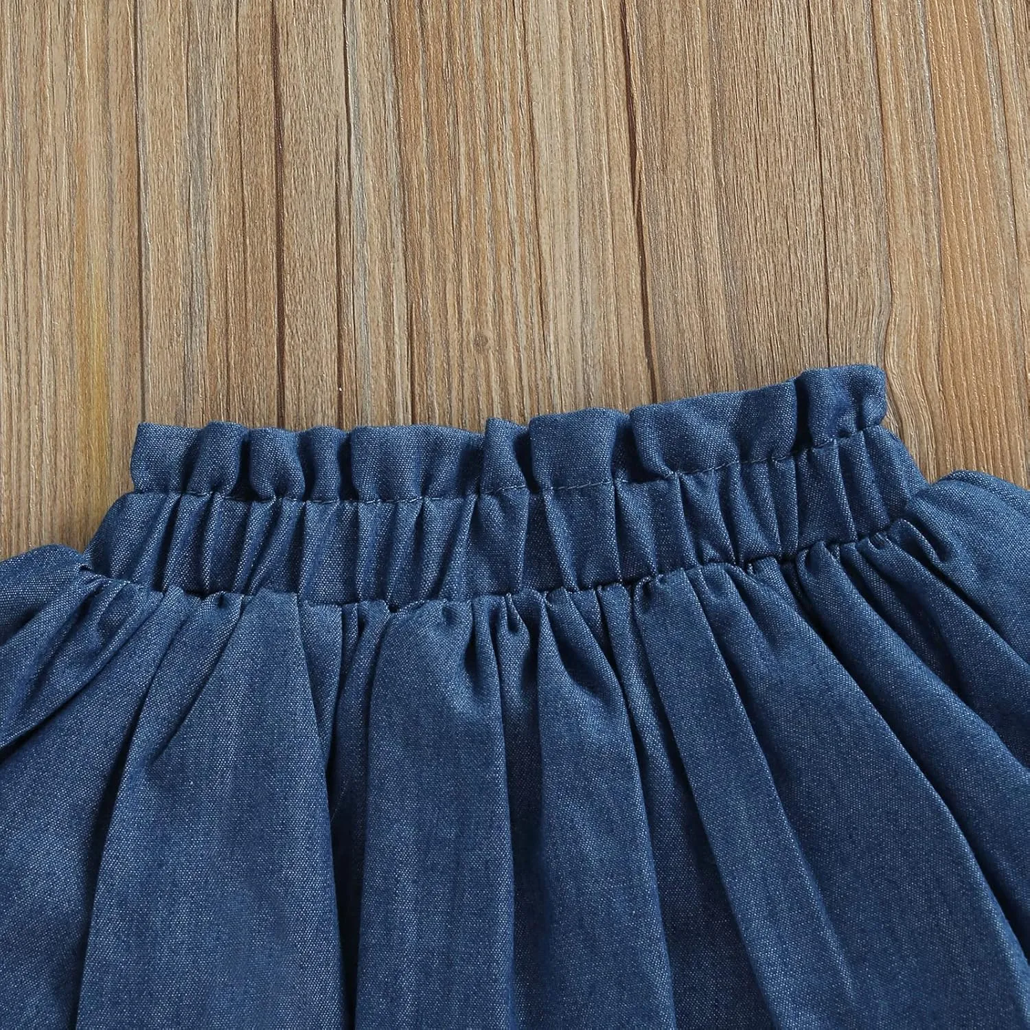 Toddler Baby Girl Denim Skirt Elastic Waist Ruffled Pleated Mini Skorts Infant Cute Summer Bottoms Short Skirts