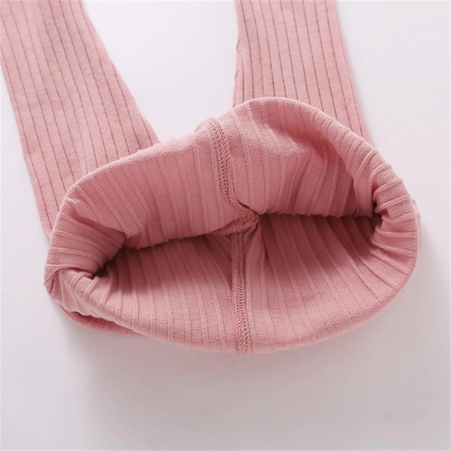 Toddler Girls Solid Leggings Kids Stretchy Ribbed Yoga Pants Infant Baby Elastic Waist Full Length Footless Tights