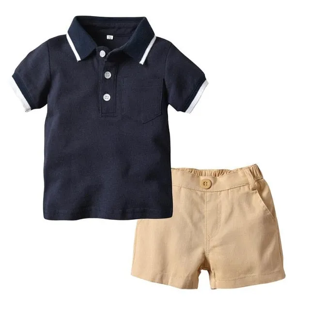 Top and Top Baby Boy Clothing Set Summer Cotton Short Sleeve Romper Tops Shorts Infant Boys Outfits Toddler Boy Clothes