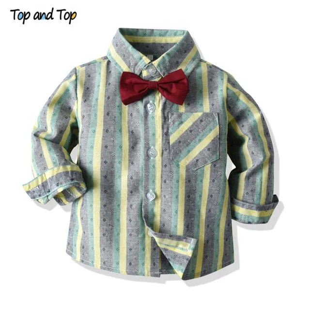 Top and Top Toddler Baby Boys Gentleman Clothes Sets Long Sleeve Romper Suspenders Pants 2Pcs Wedding Party Casual Outfits
