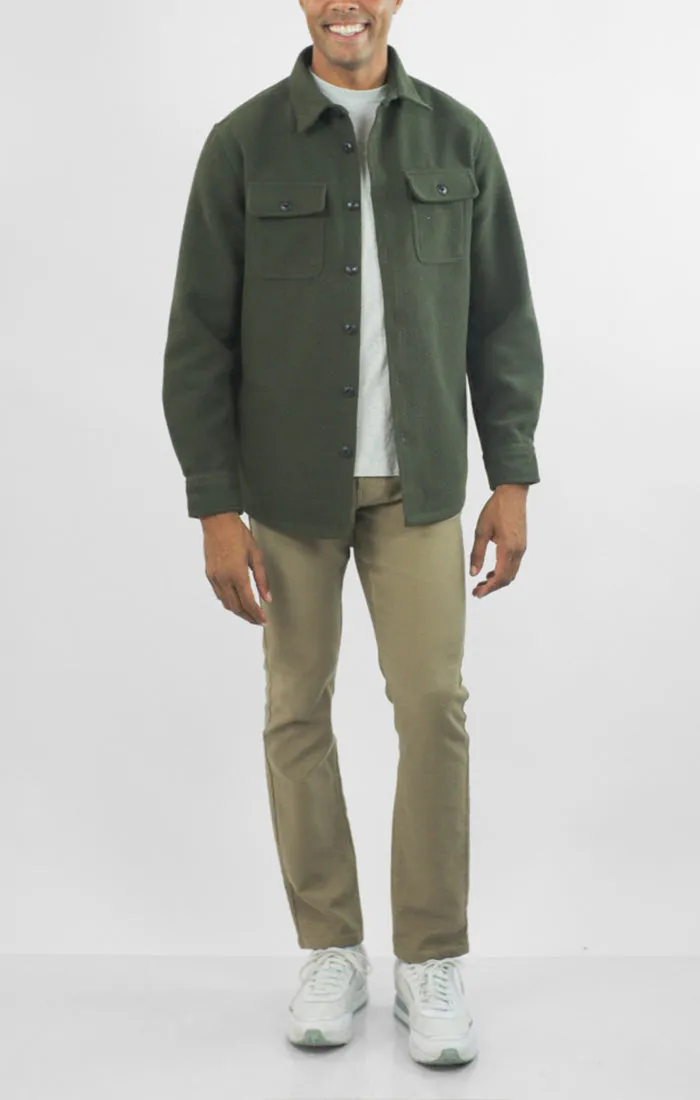 Unlined Wool Blend Overshirt