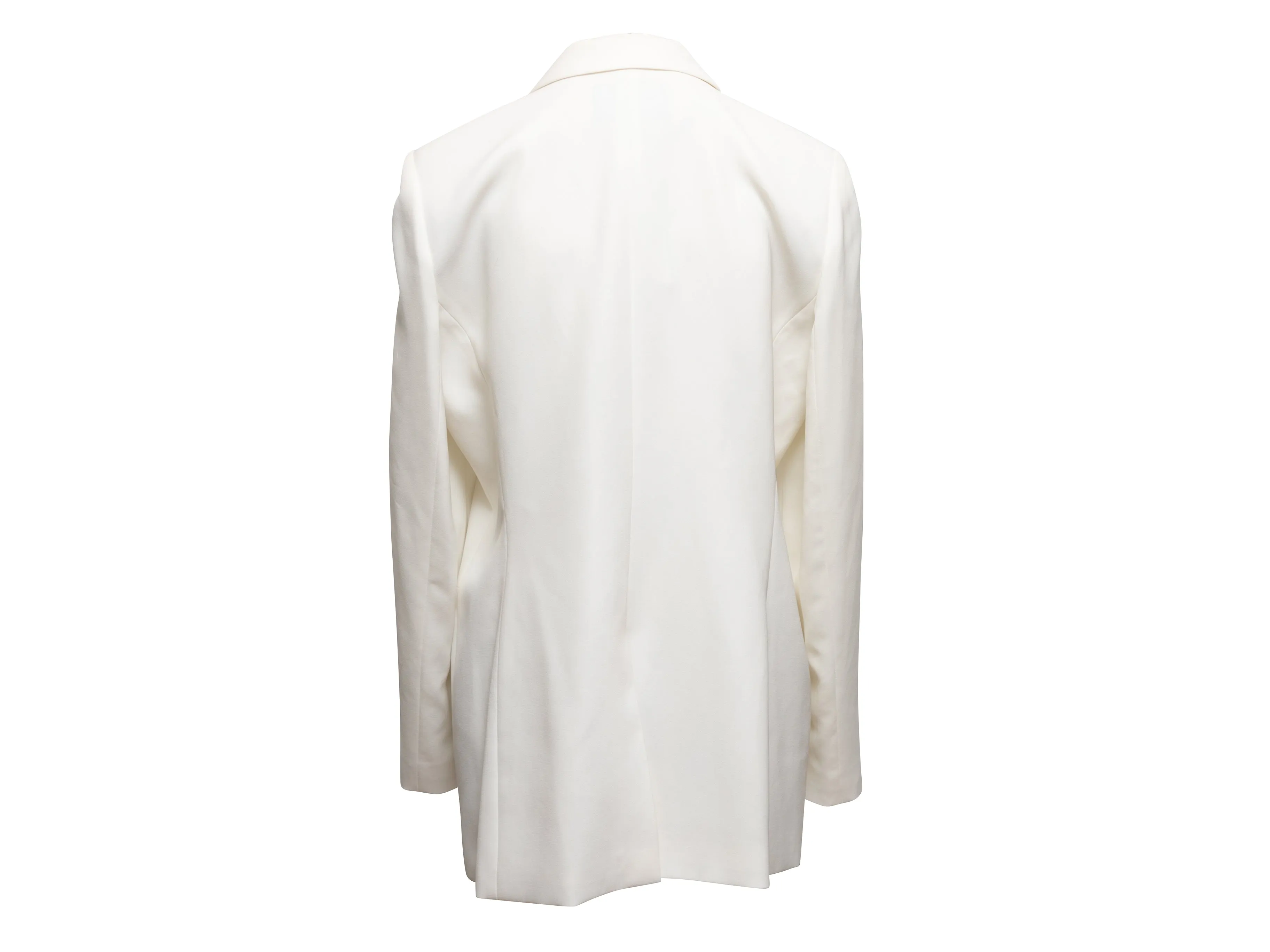 White Lafayette 148 Single-Button Blazer Size US 12
