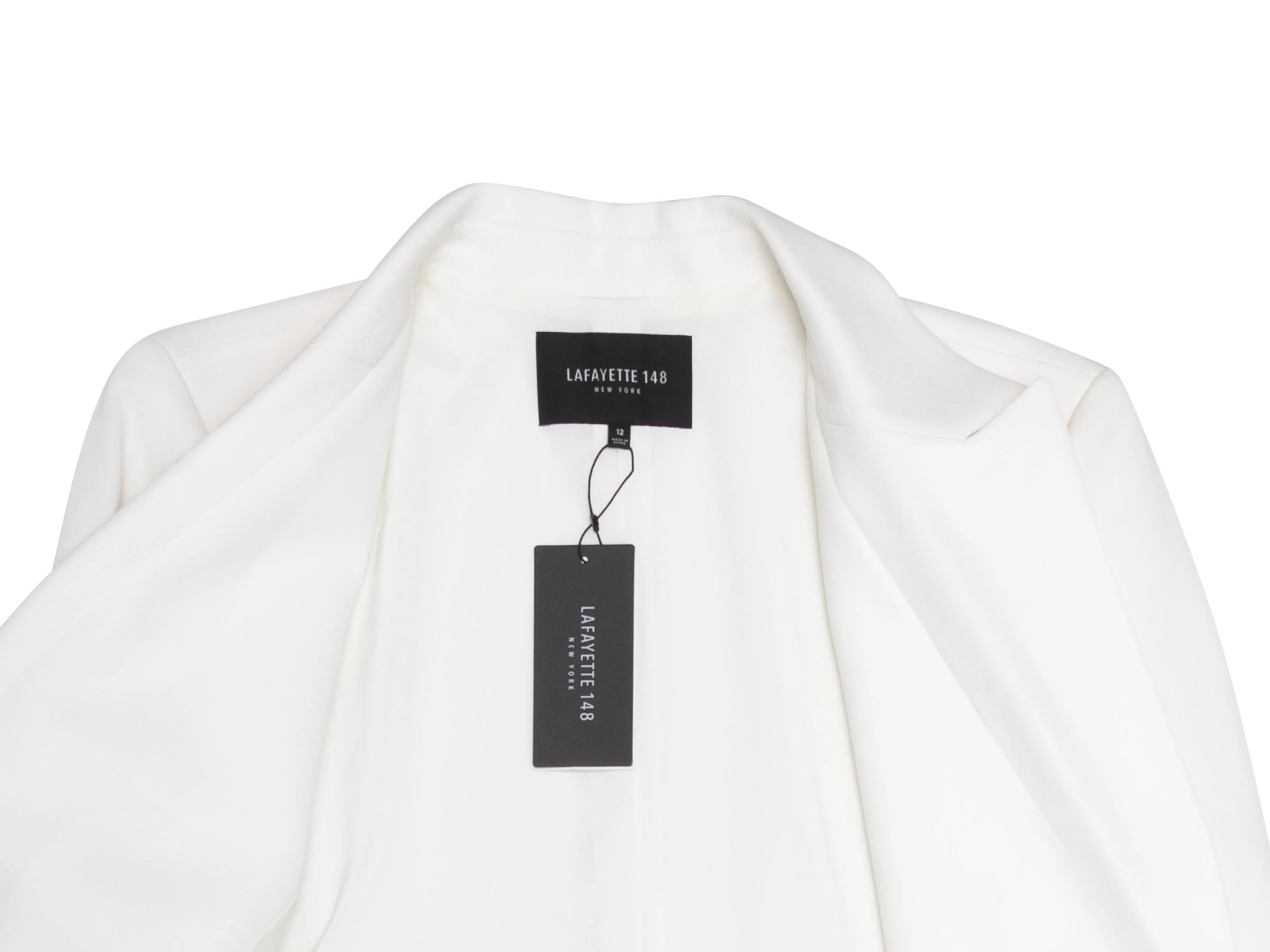 White Lafayette 148 Single-Button Blazer Size US 12