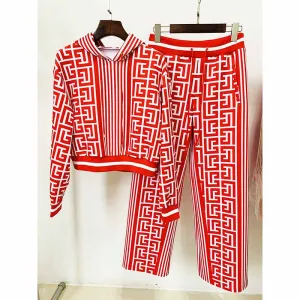 Women's Pantsuit Hooded Sweater   Wide Leg Two Piece Suit Casual Pantsuit Set