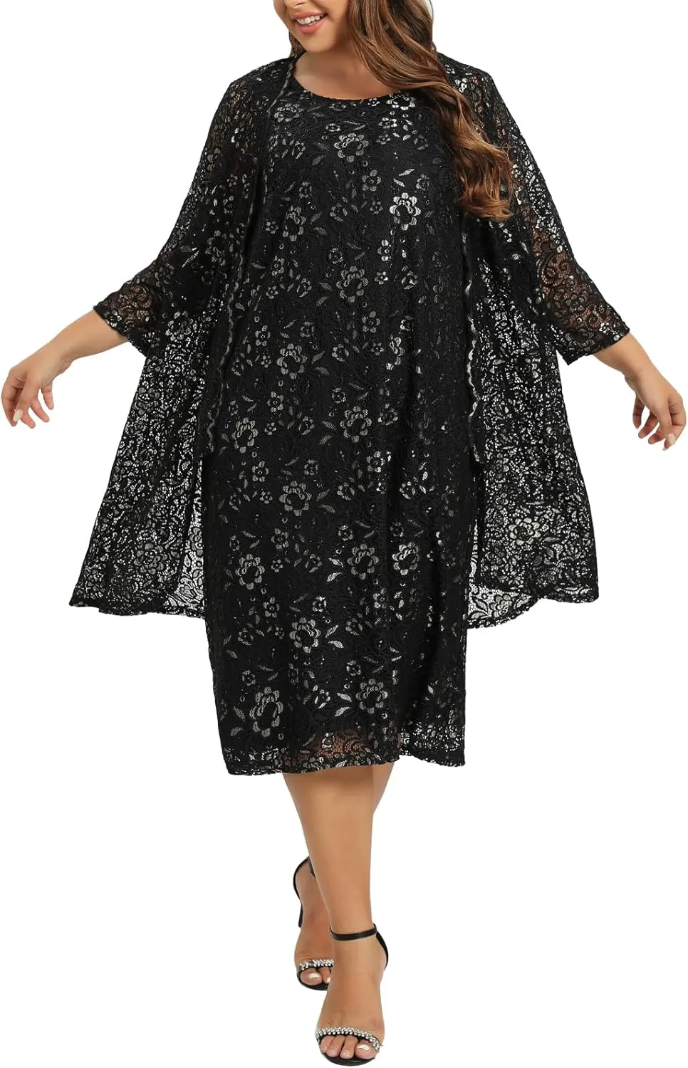 Women's Plus Size 2 Piece Mother of The Bride Dress Formal Evening Jacket Set Mother Gifts Special Occasion Party Dresses