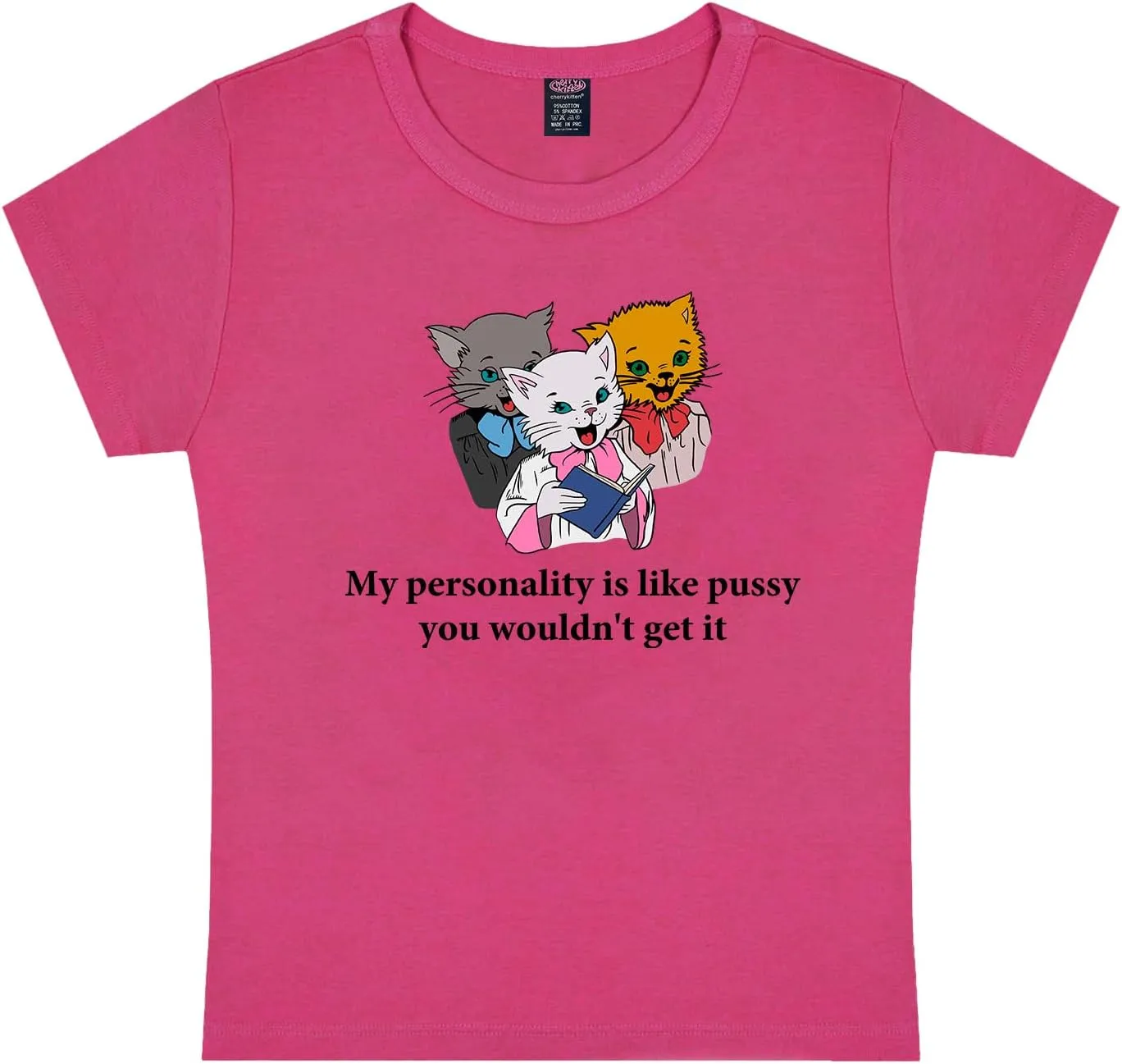 Y2K Graphic Tees for Women - Personality Like Cat Funny Short Sleeve Crew Neck Crop Tops Going Out Top T-Shirt