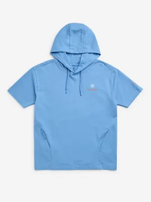 Y&F Kids Blue Text Design Cotton Hoodie